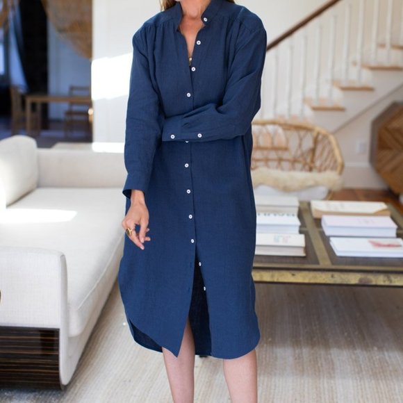 Emerson Fry Dresses & Skirts - Emerson Fry Midi Shirtdress — Lake Blue Linen